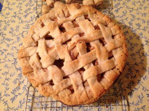 Clearly I'm still working on my lattice-top skills-- those are the roll-ups at the top of the photo there.  Apple Pie Recipe to follow soon!