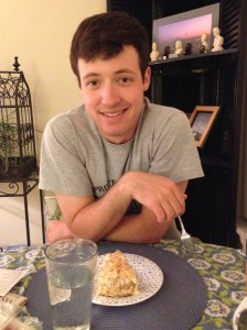 I can tell BF doesn't want to eat any cake at all...