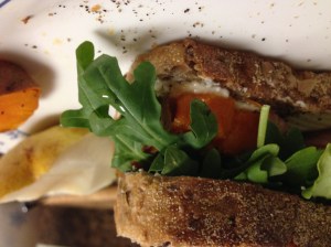 We had our sammies with Harry and David Royal Riviera pears on the side-- I'm pretty sure there isn't a more delicious food on earth.  Anywhere.  EVEN if you kept pomegranates in the running (this is a VERY big deal).