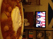 A bowl of this stuff, a pair of cozy slippers, and the State of the Union was a pretty good way to spend a darned cold night.  When is spring again?