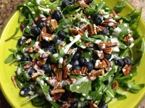 One last salad to round out the week and finish up those darn blueberries! (JK guys I will always love you)