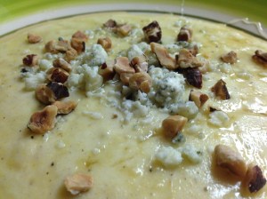 Polenta with Hazelnuts, Honey, and Blue Cheese