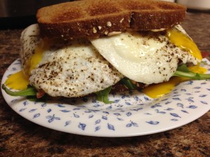 BF's bigger sandwich got a little out of hand, perhaps. But I didn't hear him complaining.