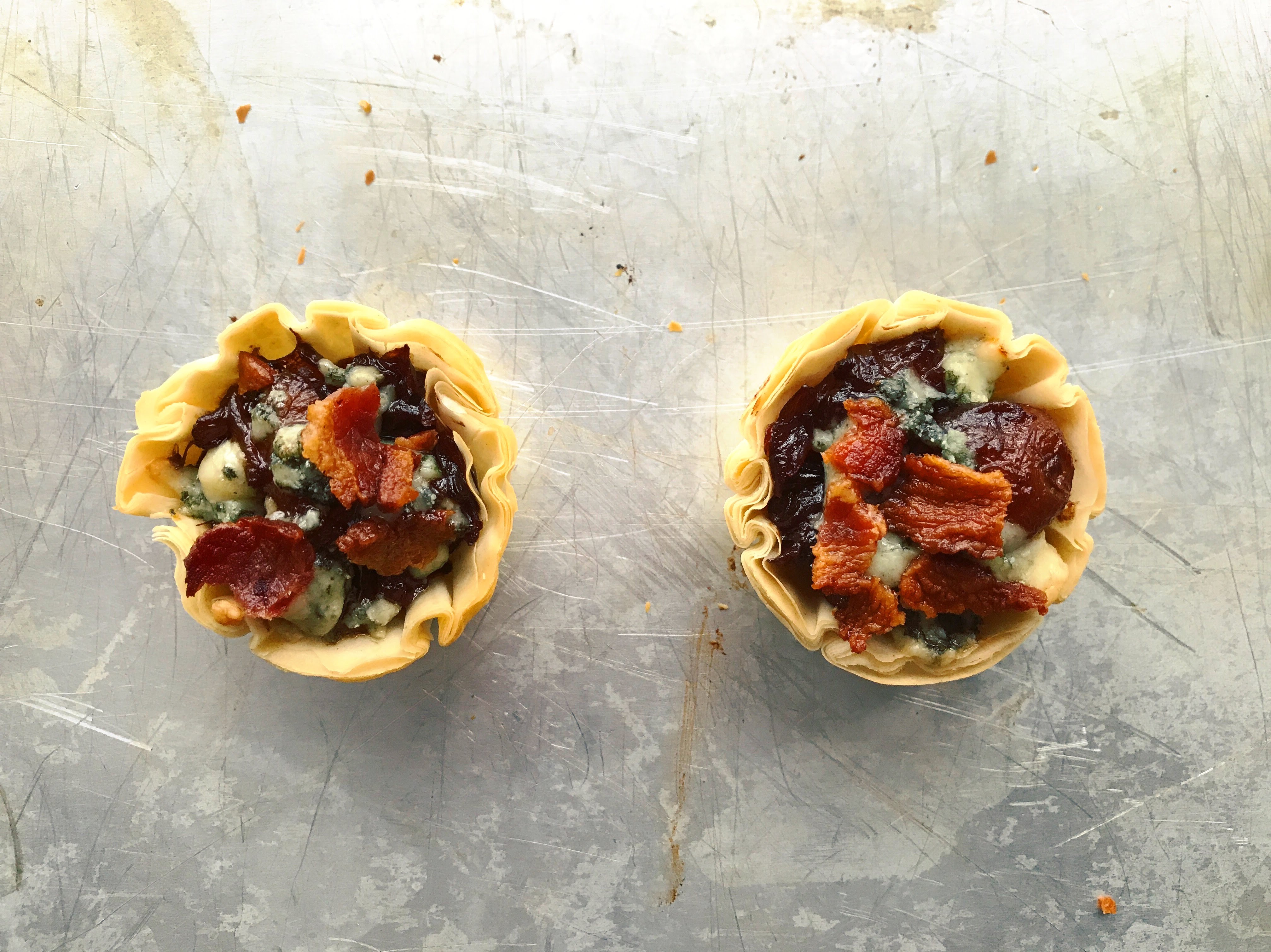 Onion Grape Bacon Tartlets