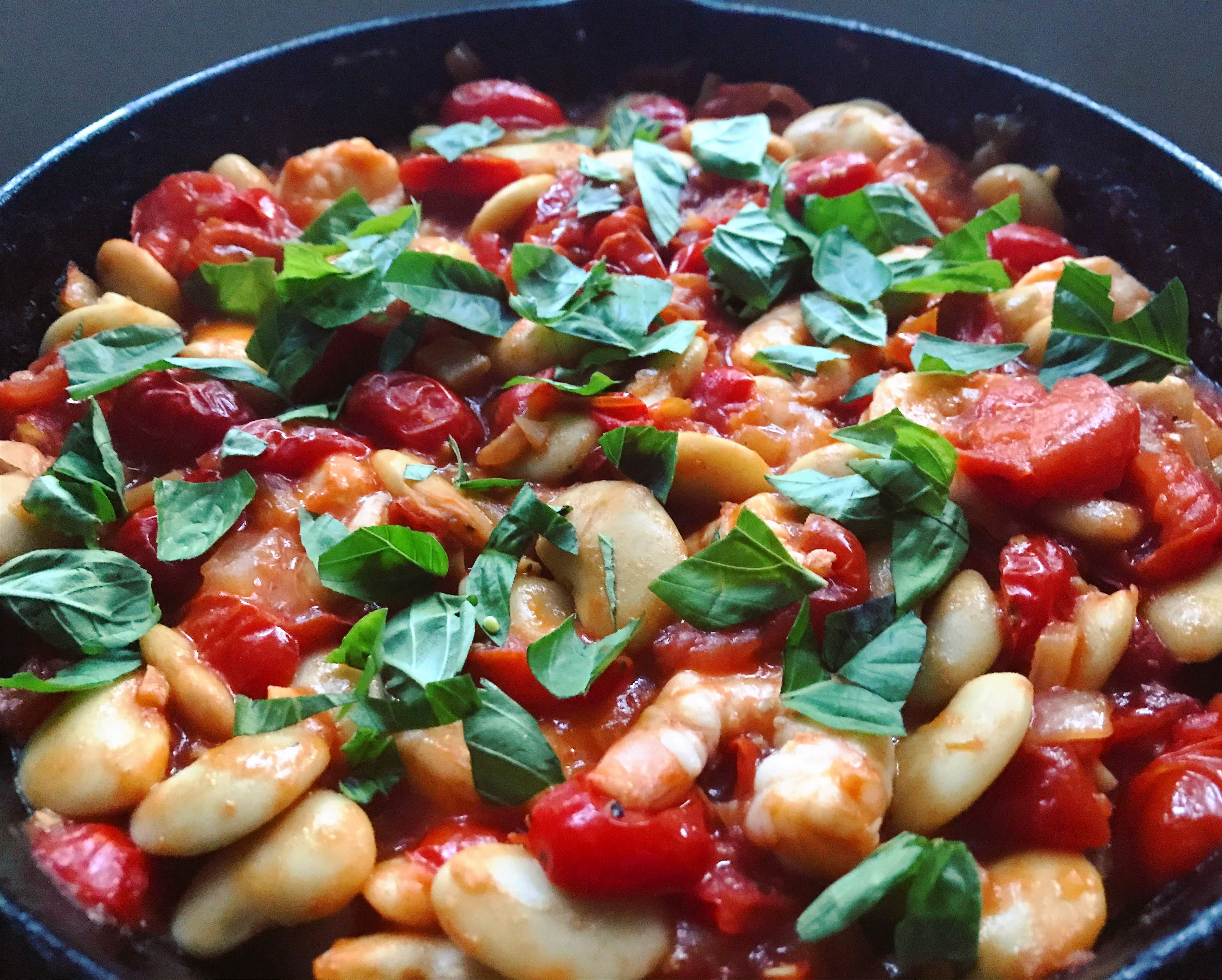 Spicy Tomato Shrimp Skillet | lawandlentils