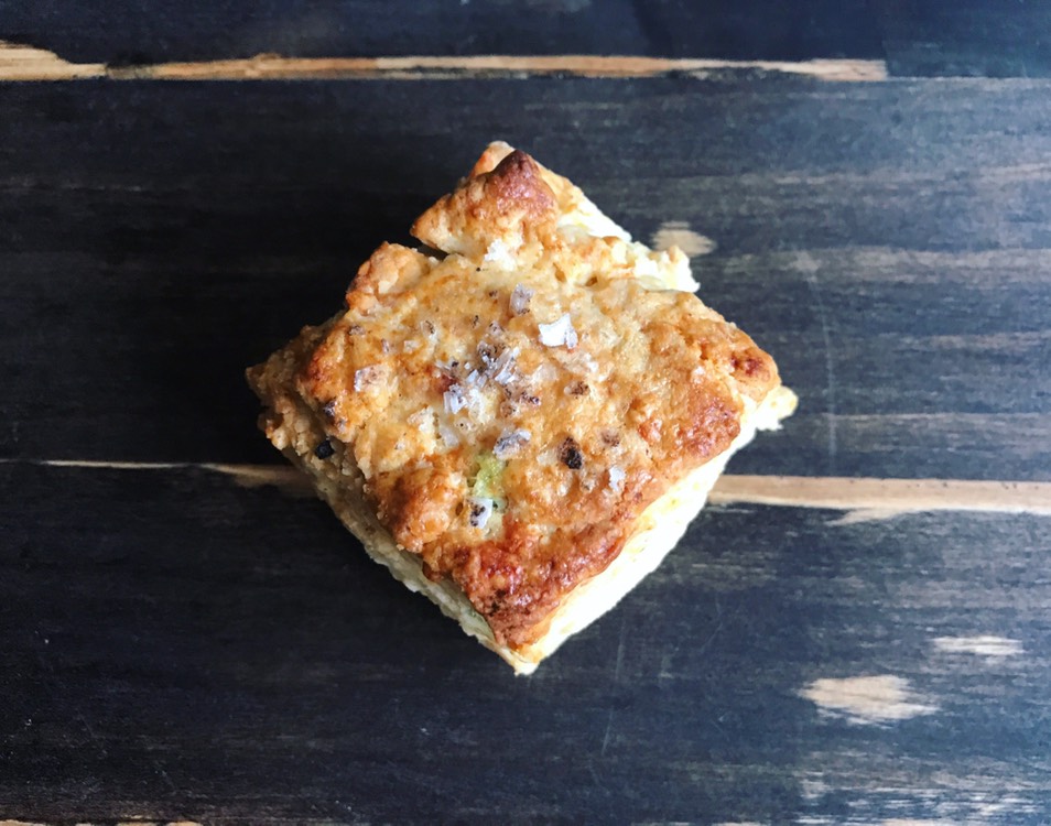 Cheesy Scallion Biscuits with Hot Honey Butter | lawandlentils