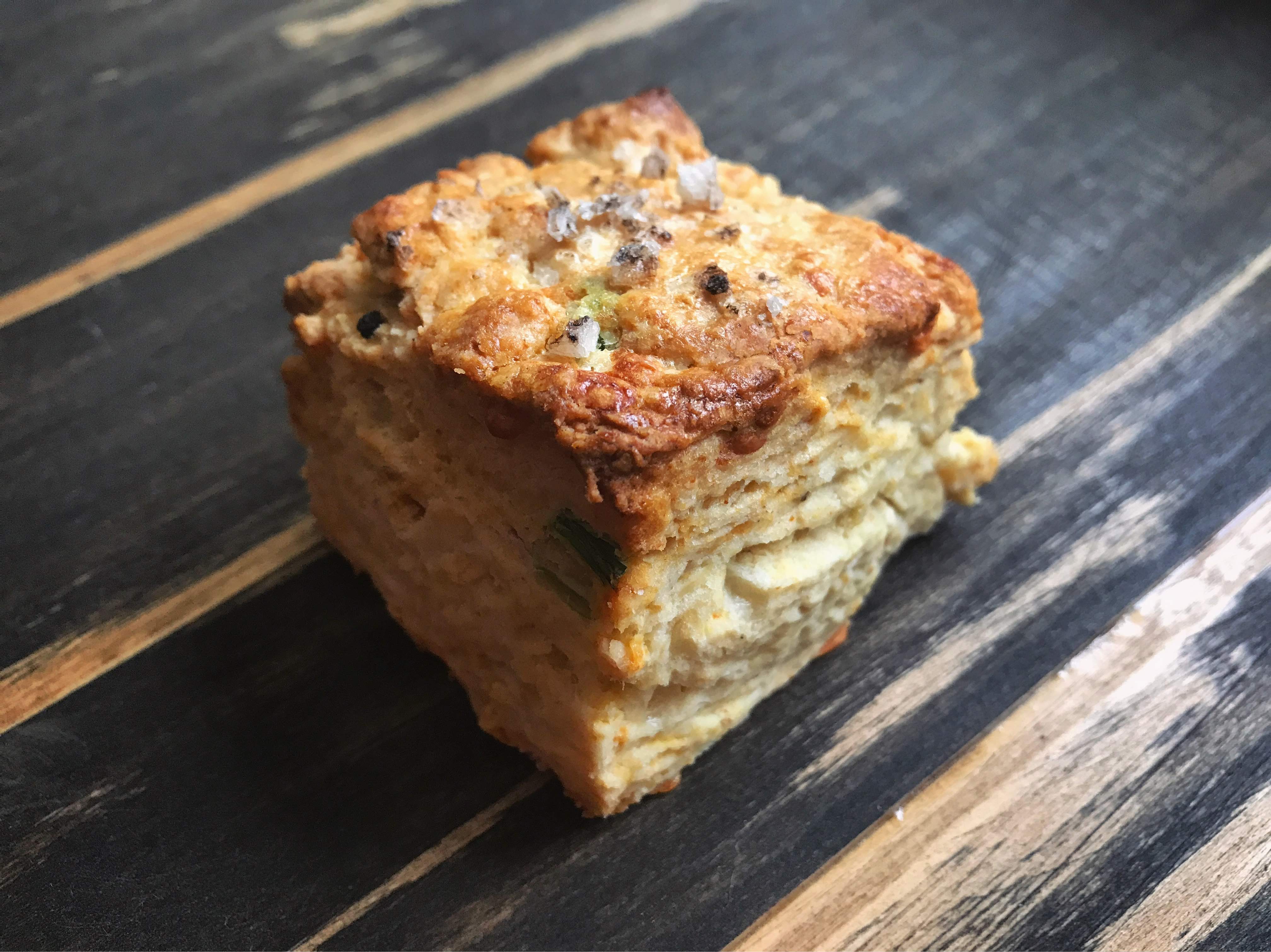 Cheesy Scallion Biscuits with Hot Honey Butter | lawandlentils