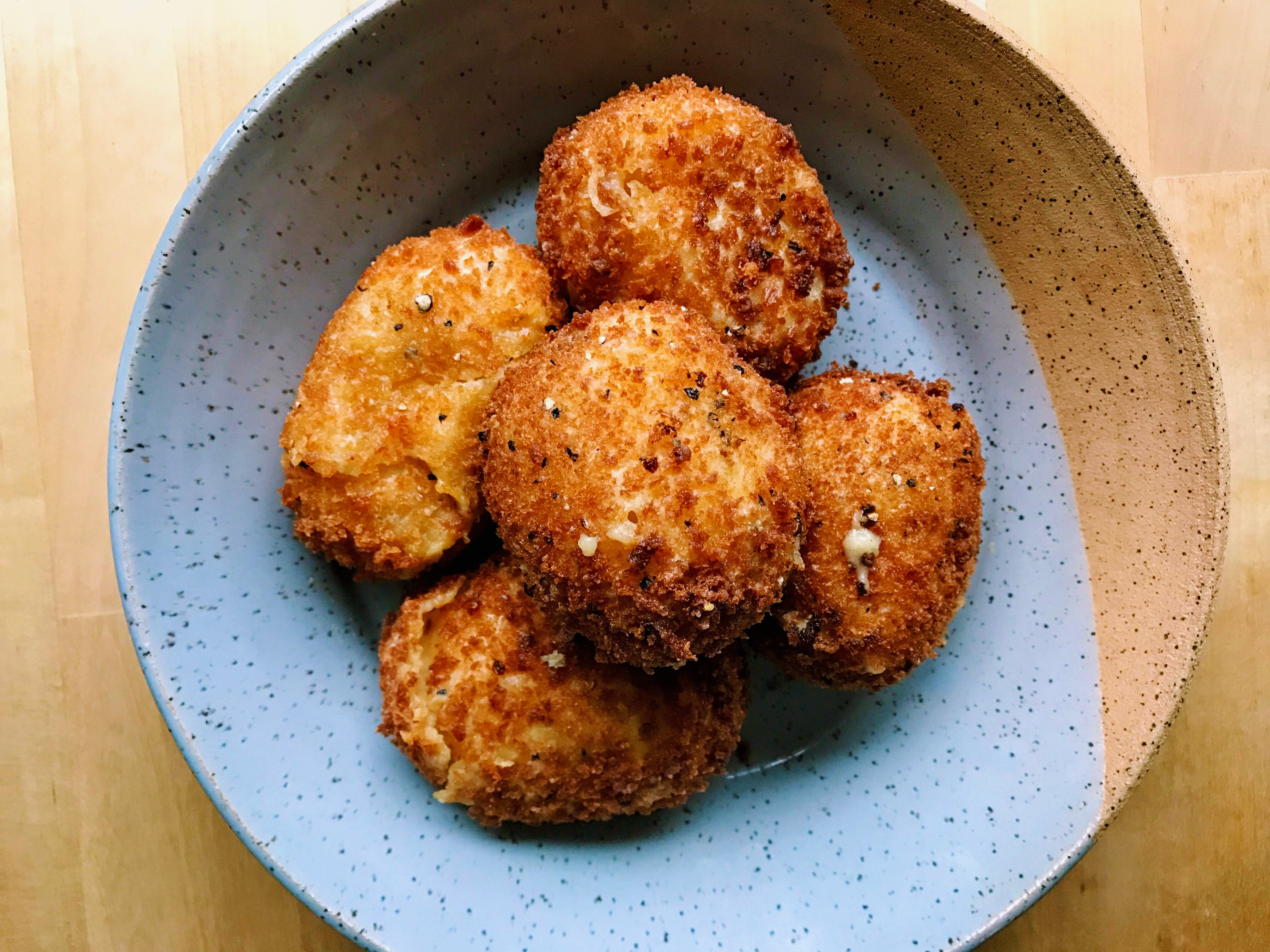 Cheesy Mashed Potato Scotch Eggs | lawandlentils