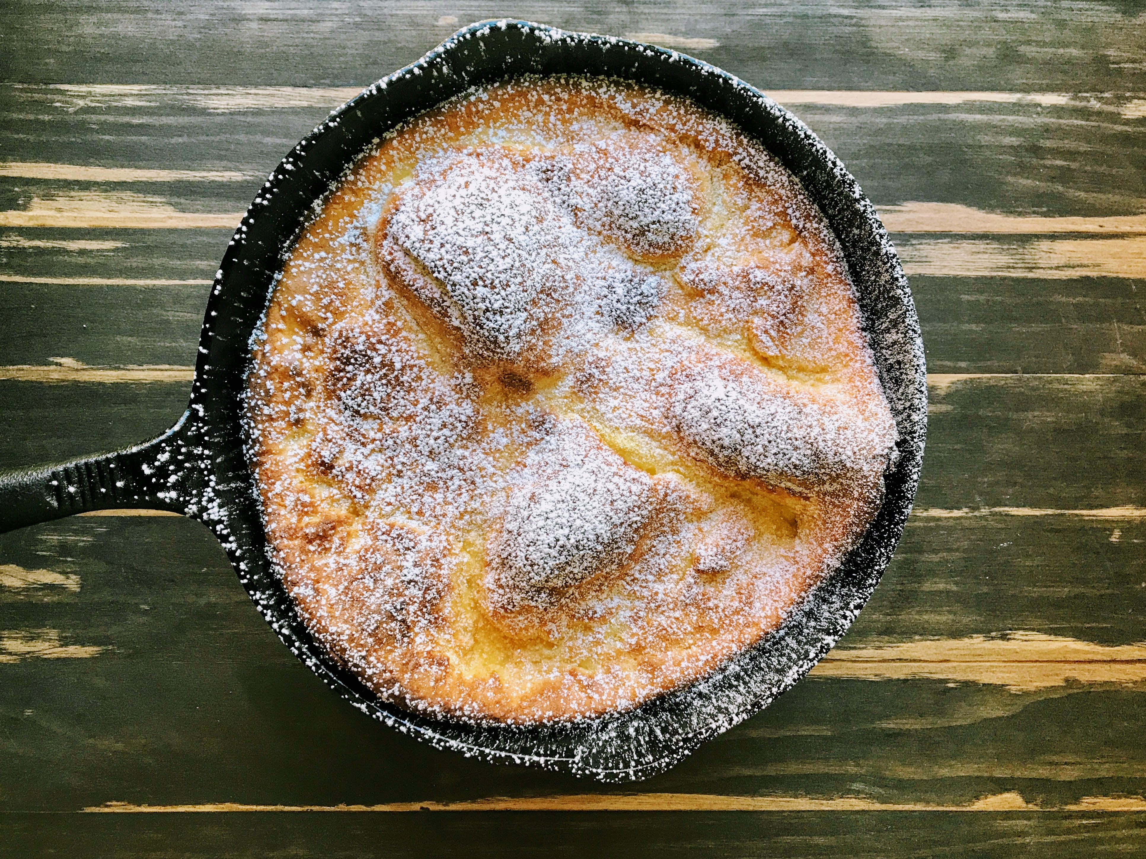 Dutch Baby with powdered sugar